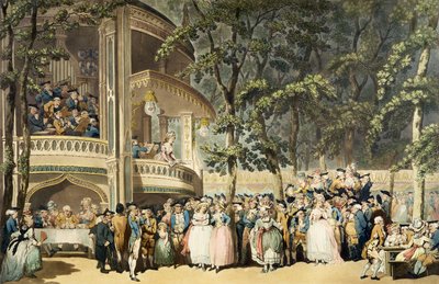 Vauxhall Gardens, von R. Pollard, nach dem Aquarell von Thomas Rowlandson (1756-1827) von English School